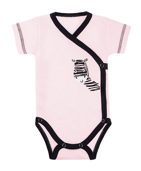 Body rozpinane z krótkim rękawem "Zebra" Terjan - różowy