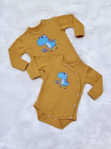 Let's Drive Body z długim rękawem kopertowe Bambarillo musztardowy