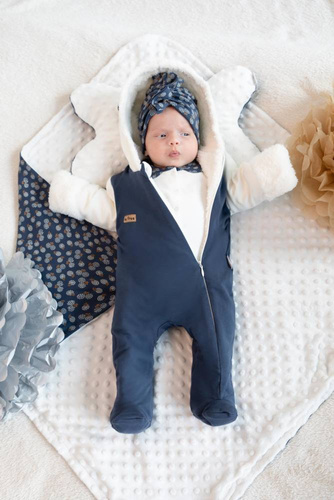 179055 Czapeczka dziecięca turban "Sonia" Nicol - granat