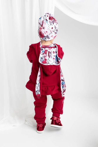 180275 Bluza dresowa rozpinana z kapturem "Kate" Nicol - bordo