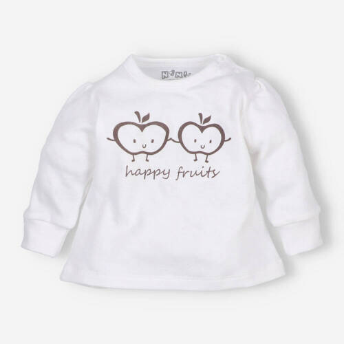ABN-5301/ECR Happy Apples Bluzka z bawełny organicznej Nini ecru