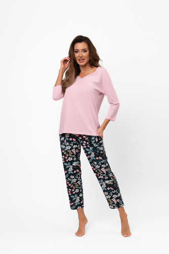 Piżama damska bawełniana Marisal – bluzka 3/4, spodnie 7/8 Italian Fashion  
