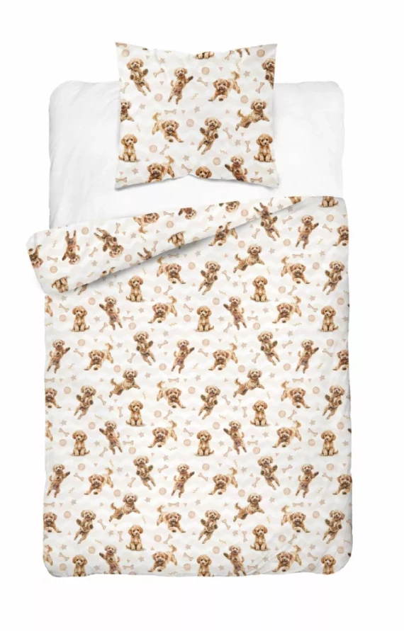 5451 A Rudy Piesek Pościel dziecięca bawełniana Detexpol beżowy