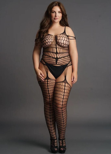 Bodystocking DES021 Le Désir plus size zmysłowe body z siateczki