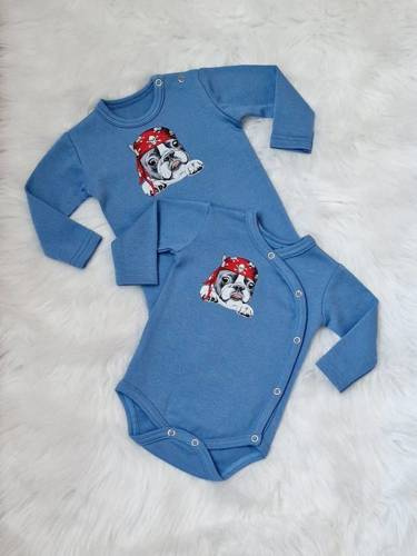 Pirat Body z długim rękawem kopertowe Bambarillo niebieski