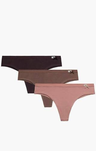 3CLP-005 Figi damskie Atlantic - wino-cappuccino-beżowy