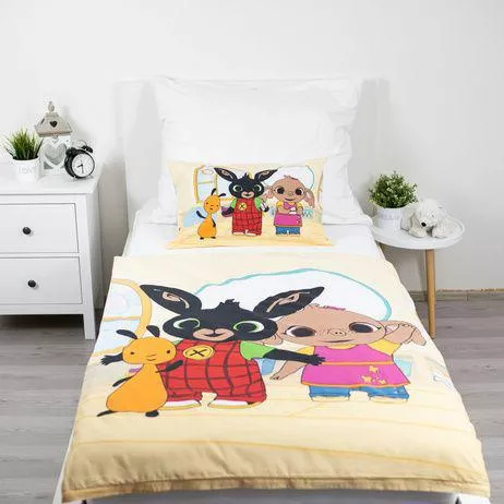 Pościel bawełniana do łóżeczka Królik Bing  100x135 Jerry Fabrics z zamkiem
