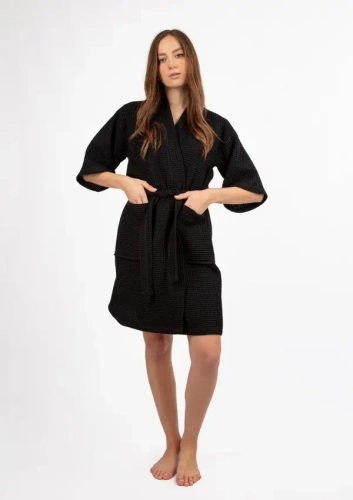 DK-W-01 Podomka Szlafrok Damski Dkaren - czarny