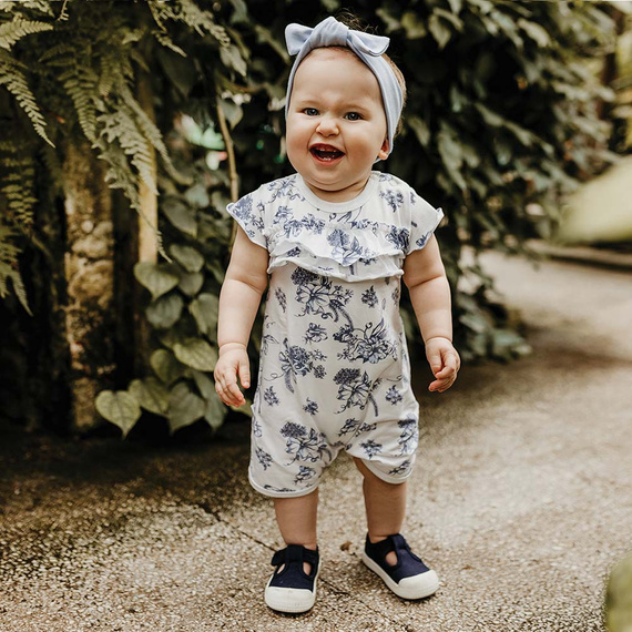 Botanic Rampers dla dziewczynki Eevi - biały druk