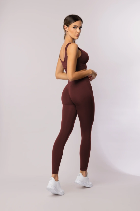 Legginsy damskie SPAIO Flex Innergy 2.0 burgund– seamless, wsparcie regeneracji