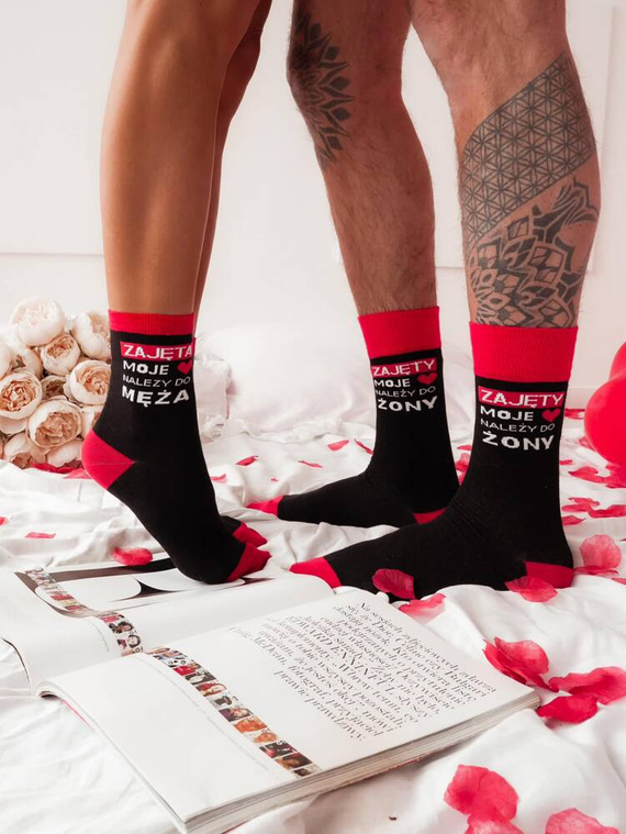 0125-016 Walentynki Skarpety męskie Milena - czarny