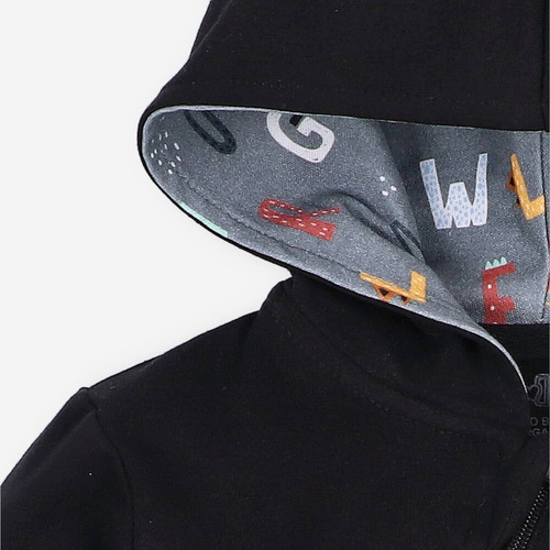 Alfabet Bluza dresowa z kapturem z bawełny organicznej Nini czarny