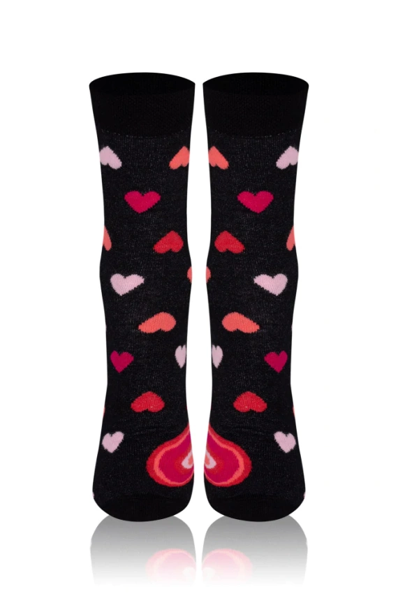 M30D Serce Skarpety męskie długie Italian Fashion - czarny