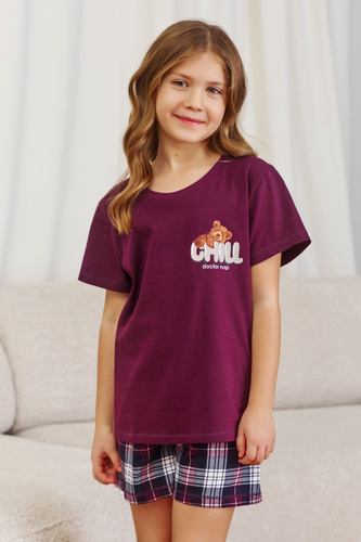 7202 "Chill" Piżama dziecięca Unisex Doctor Nap - burgundy