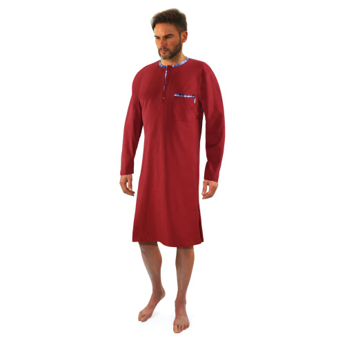 3113 Koszula męska z szlafmycą Sesto Senso bordowy 