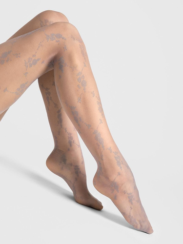 Rajstopy Fiore Rosalia G6132 20 den kwiatowy wzór matowe eleganckie-grey light