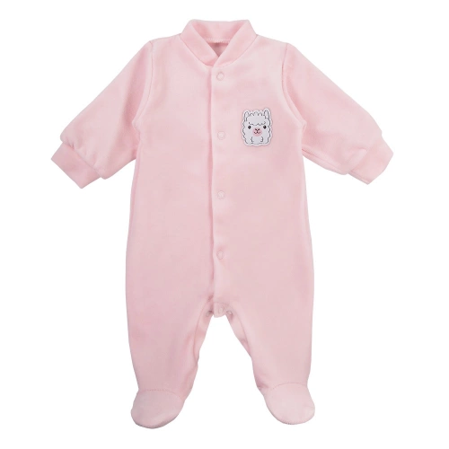 "Baby Love" Pajac welurowy z naszywką Ewa Klucze - szary