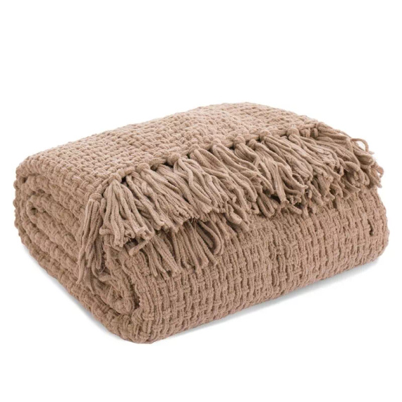 Suzi Koc narzuta tkana z frędzlami Eurofirany beżowy