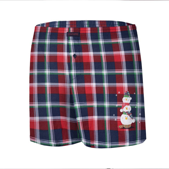 015/15 Snowman 4 Bokserki męskie świąteczne Cornette - czerwony