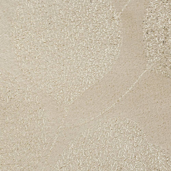 Ginko 2 Koc narzuta z mikrofibry z błyszczącym nadrukiem liści Eurofirany miodowy