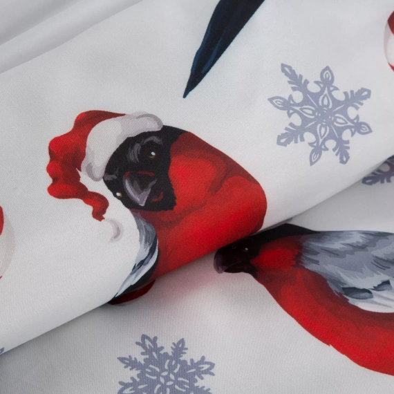 Melody Pościel świąteczna mikrowłókno Eurofirany czerwony zdobiona nadrukiem świątecznym