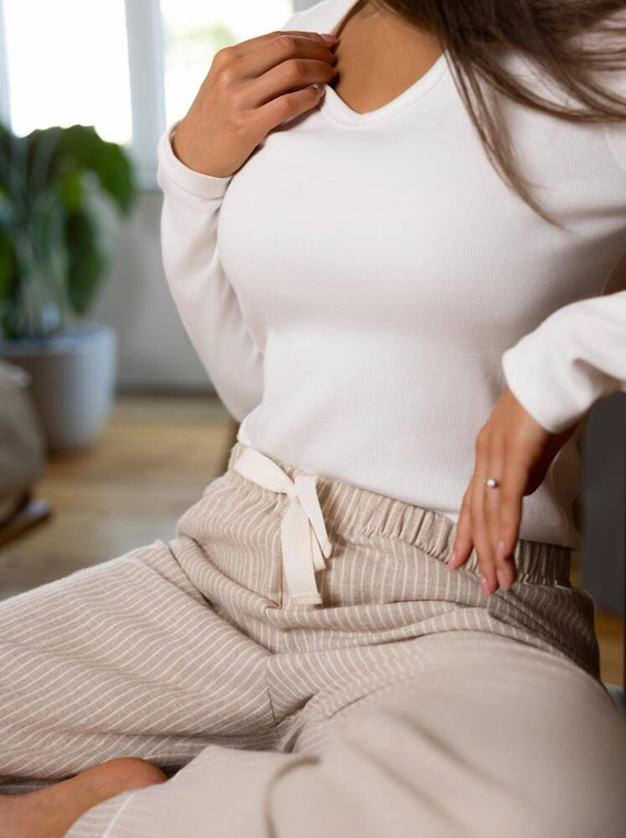 Dinah Piżama damska Sensis Flanela - śmietankowy-beżowy