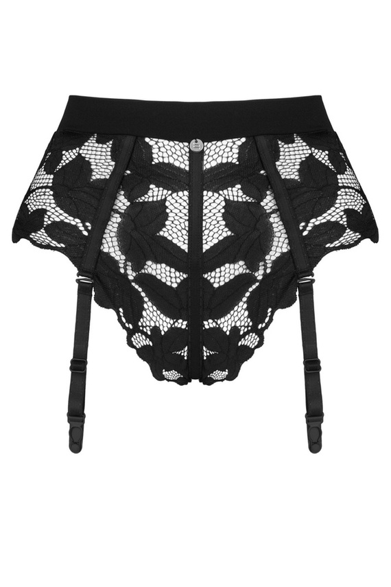 Editya Panties figi damskie z paskami do pończoch Obsessive czarny