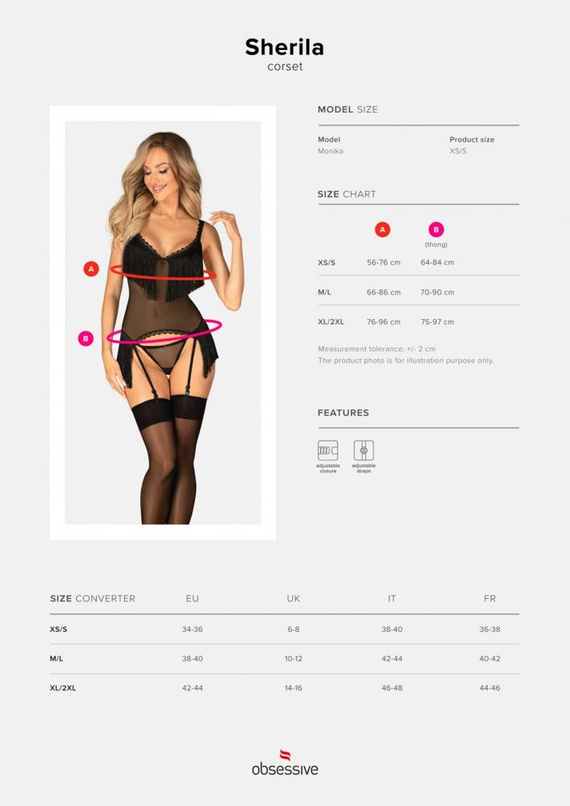 Sherila Corset Gorset Obsessive - czarny