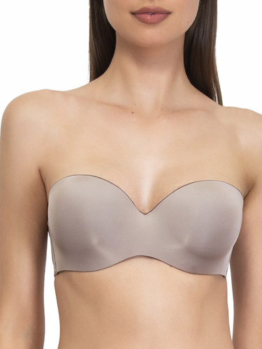 1580 Biustonosz push-up Fantastic – bandeau, mikrofibra Sielei szary 
