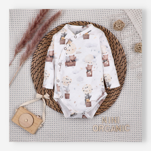 ABN-5651 Bawełniane body kopertowe Balloon Friends Nini organic 100% PL produkcja