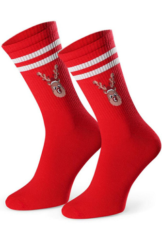 Art.136 Skarpety świąteczne męskie Steven czerwony 152 – wzory bożonarodzeniowe, bawełna