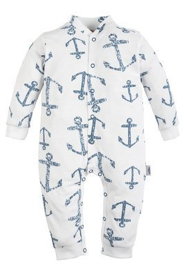 02226BSB "BLUE SEA" Pajac bez stópek Makoma biały