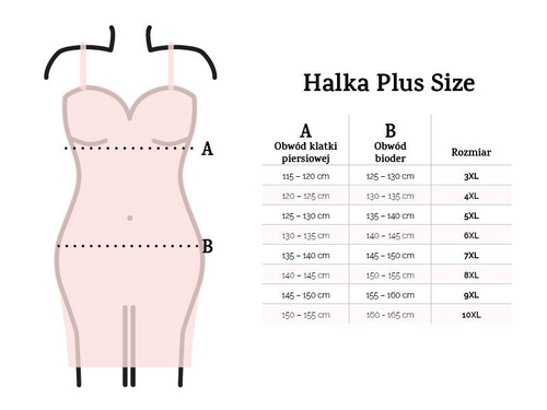 Anabel Halka satynowa Plus Size damska DKaren - czarna 