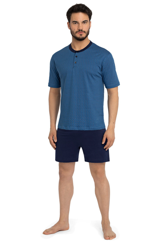 PG36355 Piżama Męska Nottingham niebieski