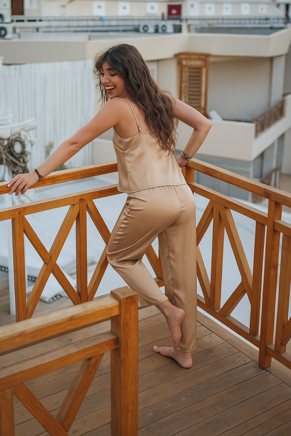 Iga Komplet Damski Piżama DKaren - Jasny Braz