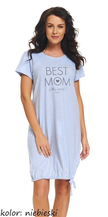 9081 Koszula nocna ciążowa i do karmienia Dobranocka - blue grey
