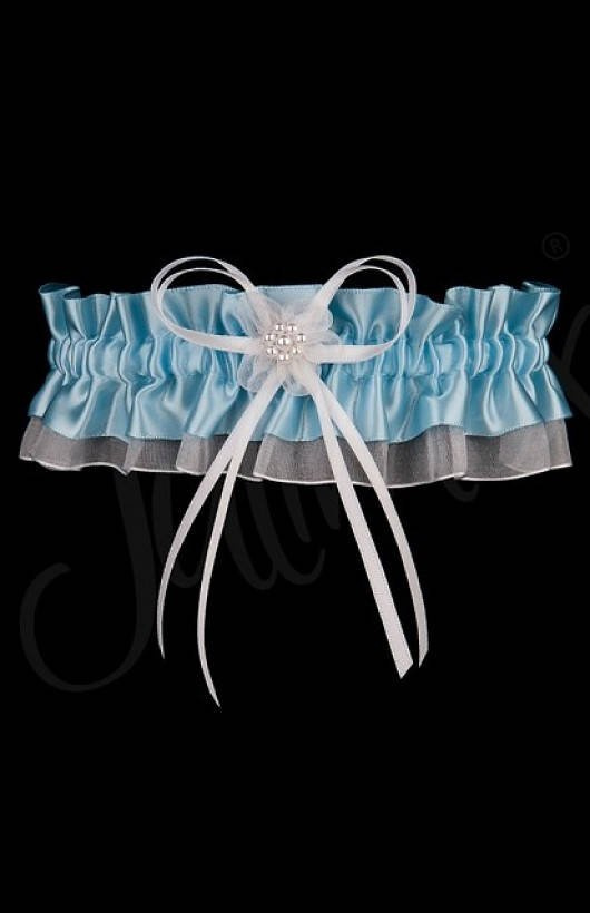 PW 31 Dublin Podwiązka ślubna Julimex błękitny-biały