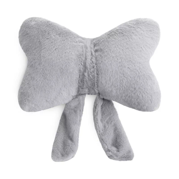 Eurofirany Wiosna 135 – poduszka dekoracyjna 37x10x30 kokarda srebrny