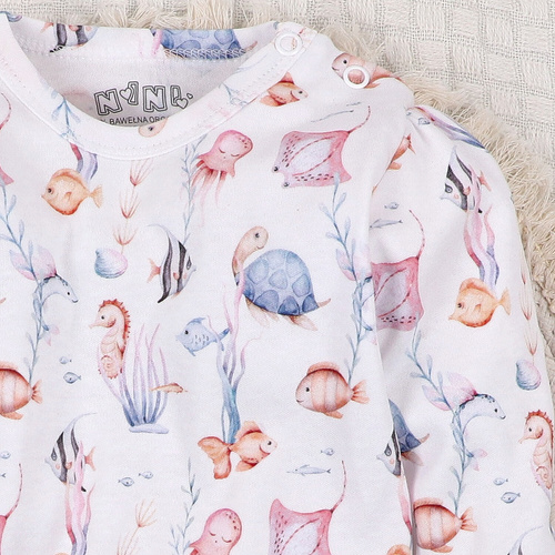 ABN-5475 Underwater World Body niemowlęce Nini– bawełna organiczna, długi rękaw