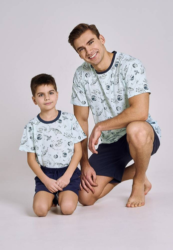 3200, 3201 Ronnie piżama chłopięca Taro -błękitny granatowy