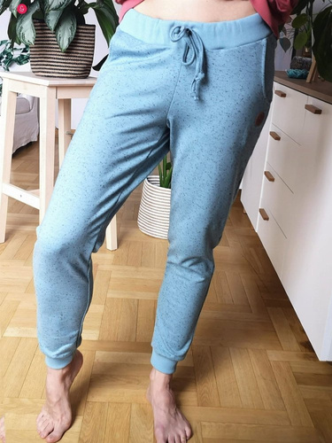 Spodnie dresowe ciążowe Milk&Love niebieski mięta plum