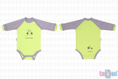 Body z długim rękawem "BIKE" żółte