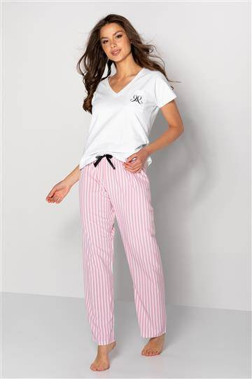 Jennifer piżama damska Momenti Per Me white-pink