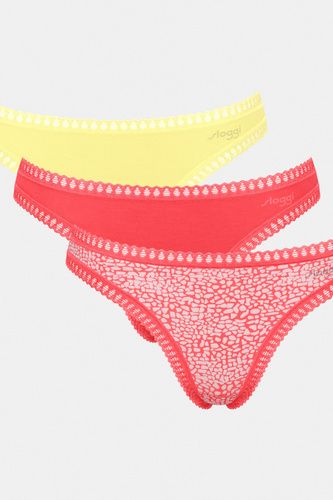 GO Crush String C3P Stringi Damskie 3-pak Sloggi - V015 pomarańczowe 