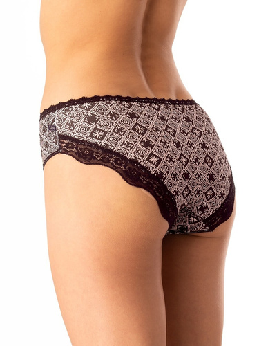 Figi damskie bawełniane Key LPC 731 czarny beżowy – zestaw 2 sztuki w pudełku, wygodny fason