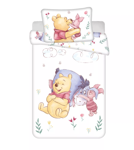 Pościel bawełniana do łóżeczka Kubuś Puchatek 100x135 Jerry Fabrics z zamkiem