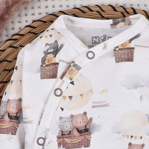 ABN-5651 Bawełniane body kopertowe Balloon Friends Nini organic 100% PL produkcja