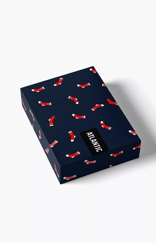 2GMB-010 Bokserki męskie Atlantic – bawełniane, świąteczny wzór, 2-pak