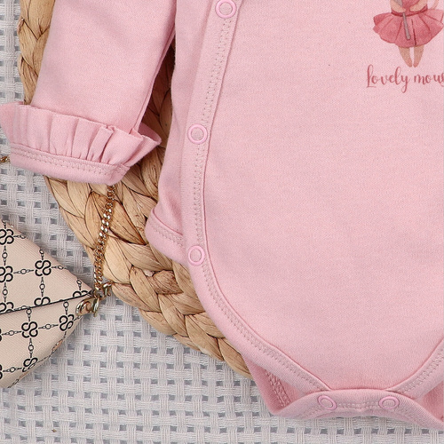 ABN-5682 Bawełniane body kopertowe Małe Myszki Nini organic 100% PL produkcja