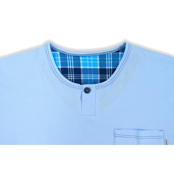 2629/13 Piżama męska krótki rękaw krótkie spodnie Sesto Senso niebieski 